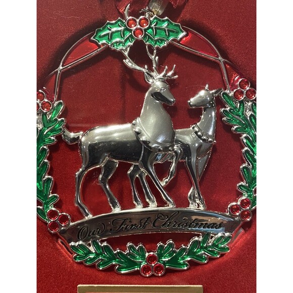 Lenox Our First Christmas Deer Wreath Ornament New In Box christmas ornament - Picture 2 of 6